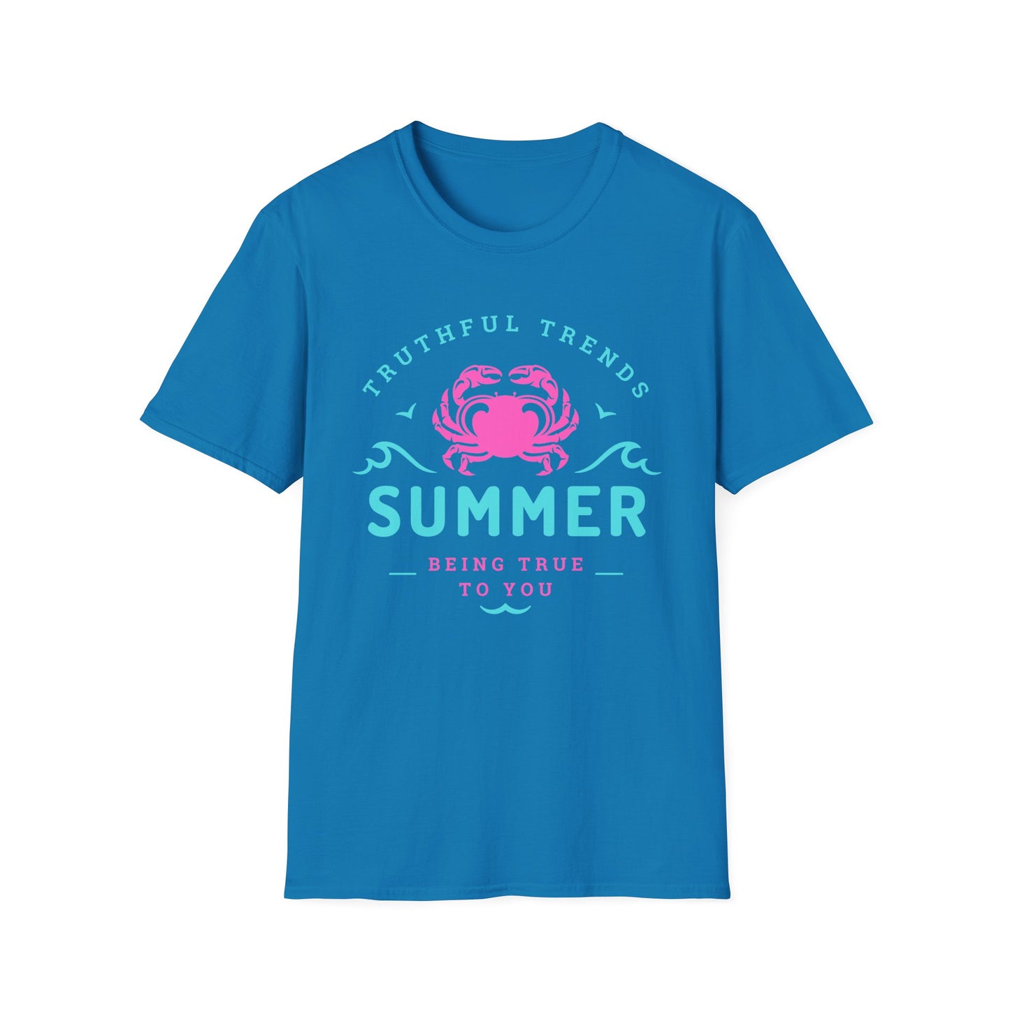 Summer Crab Unisex Softstyle T-Shirt | Fun Beach Wear, Summer Vibes, Casual Outfit, Gift for Beach Lovers, Vacation Tee
