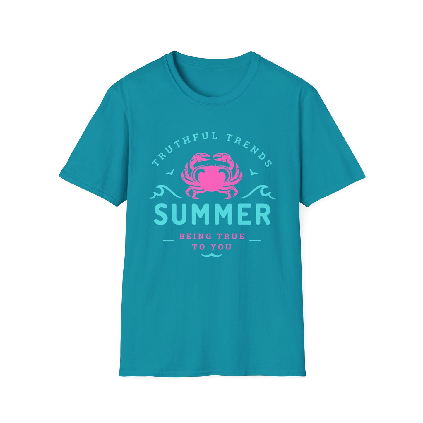 Summer Crab Unisex Softstyle T-Shirt | Fun Beach Wear, Summer Vibes, Casual Outfit, Gift for Beach Lovers, Vacation Tee