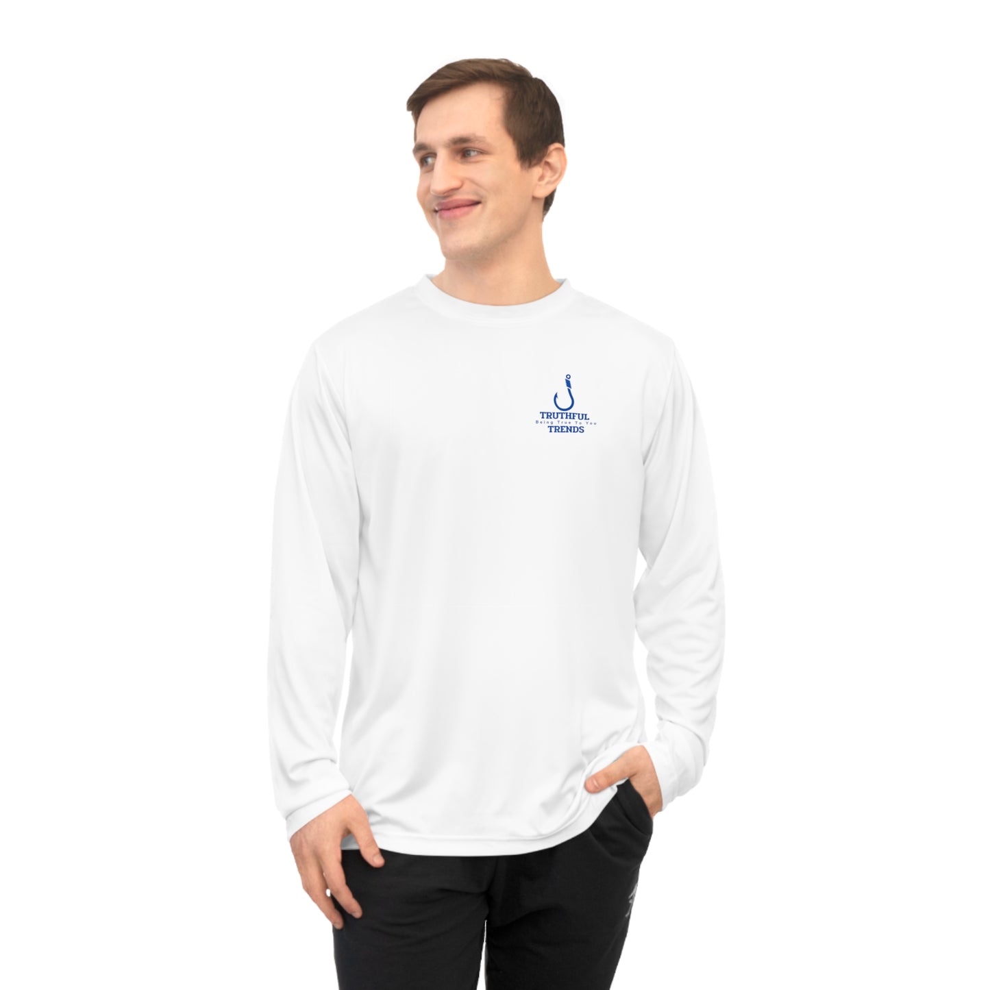 Hook and Fish Unisex Performance Long Sleeve Shirt - Fishing, Outdoor Sports, Exercise, Gift for Him/Her, Summer Activities