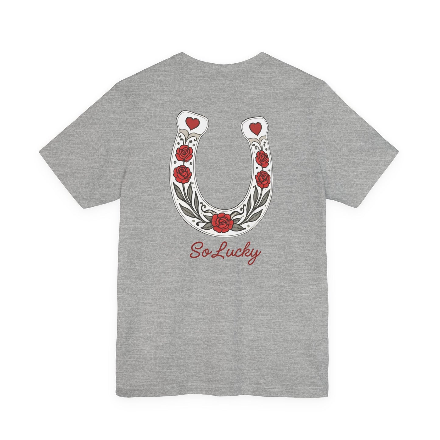 SO Lucky Horseshoe Tee — "So Lucky" Floral Graphic T-Shirt