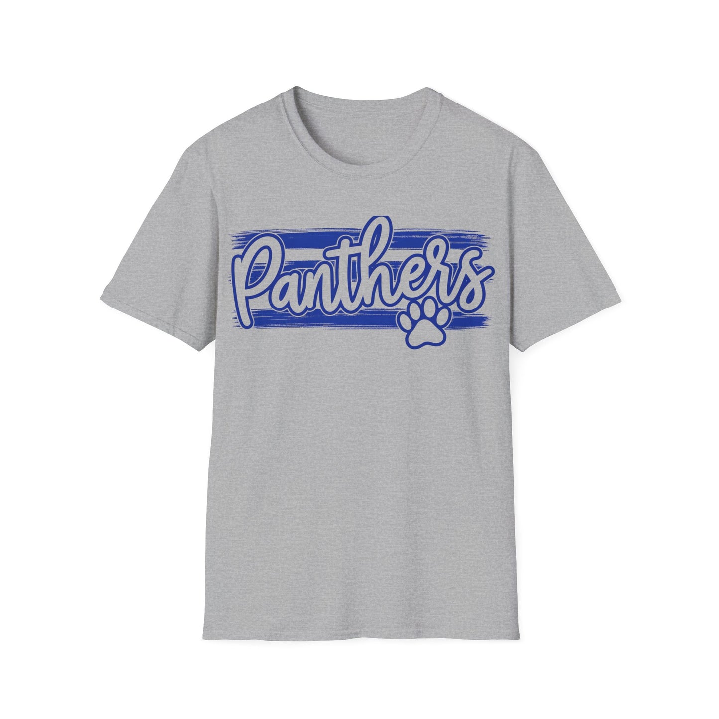 Panthers Paw Script T-Shirt — Vintage Striped School Spirit Tee