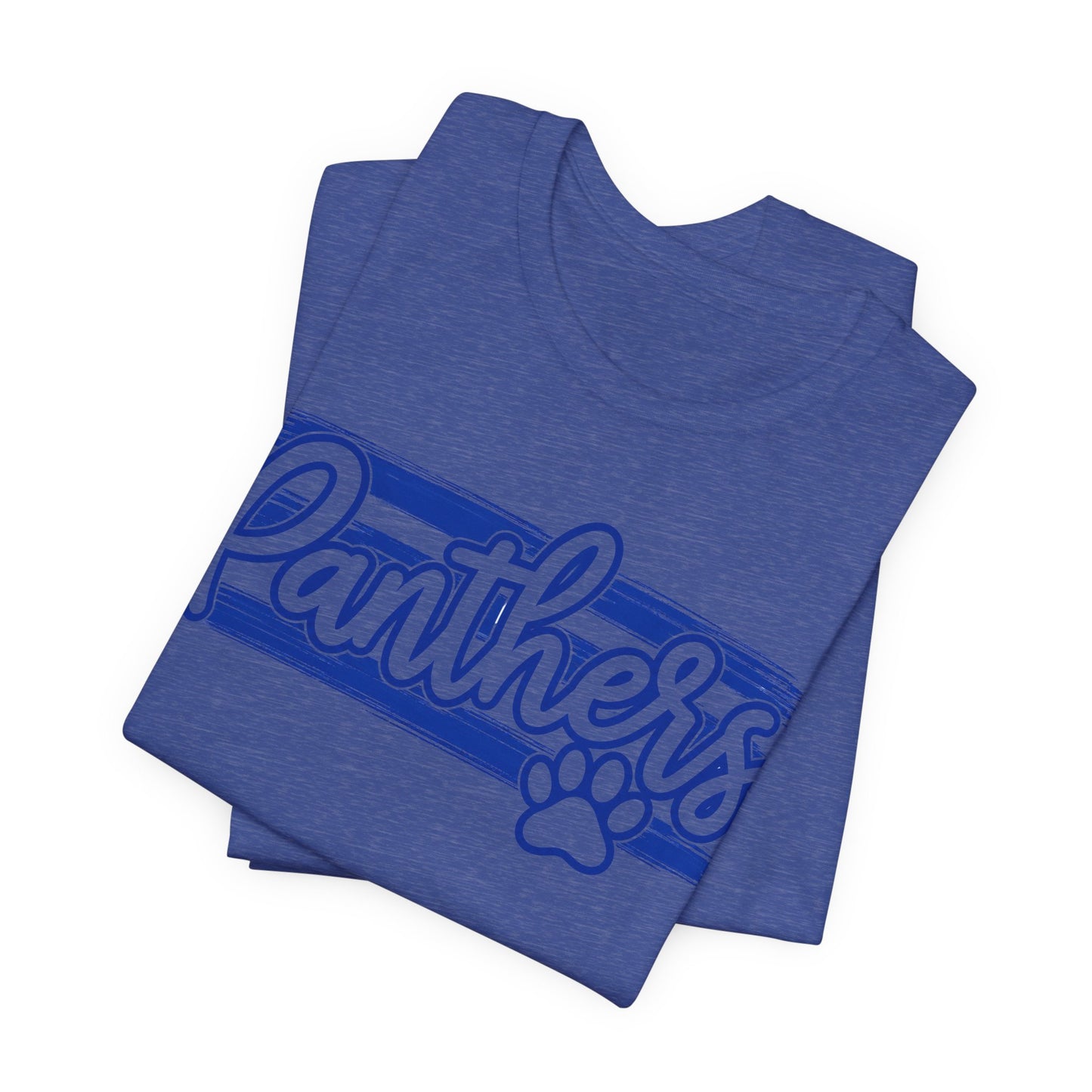 Panthers Paw Script T-Shirt — Vintage Striped School Spirit Tee
