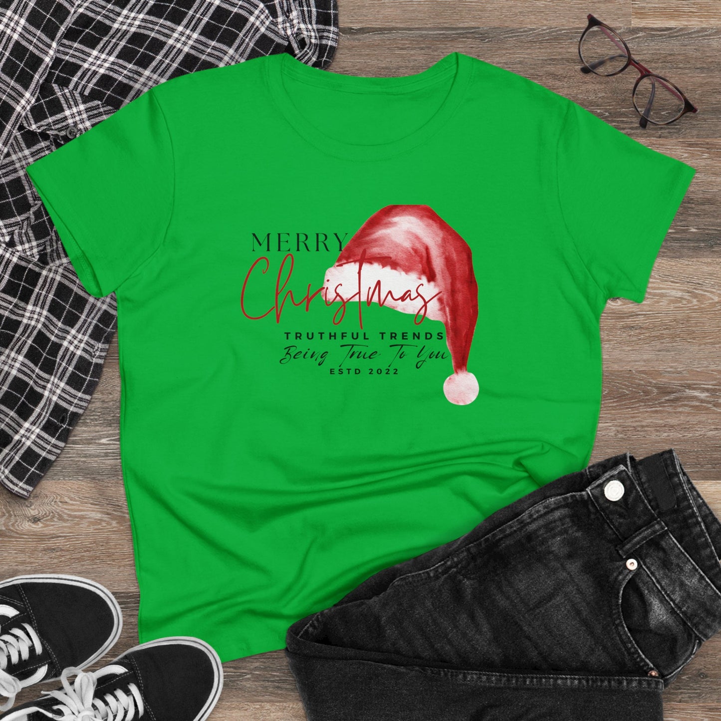 Santa Hat Women's Midweight Cotton Tee