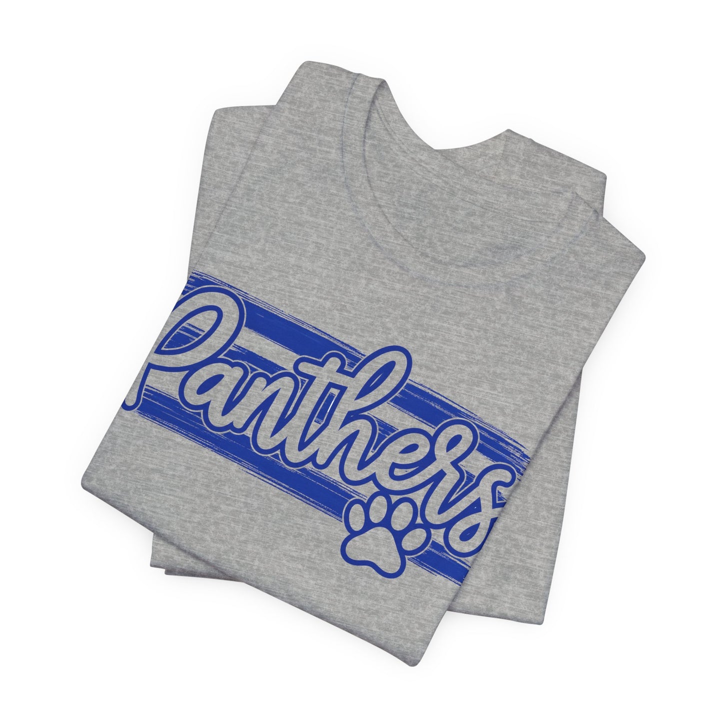 Panthers Paw Script T-Shirt — Vintage Striped School Spirit Tee