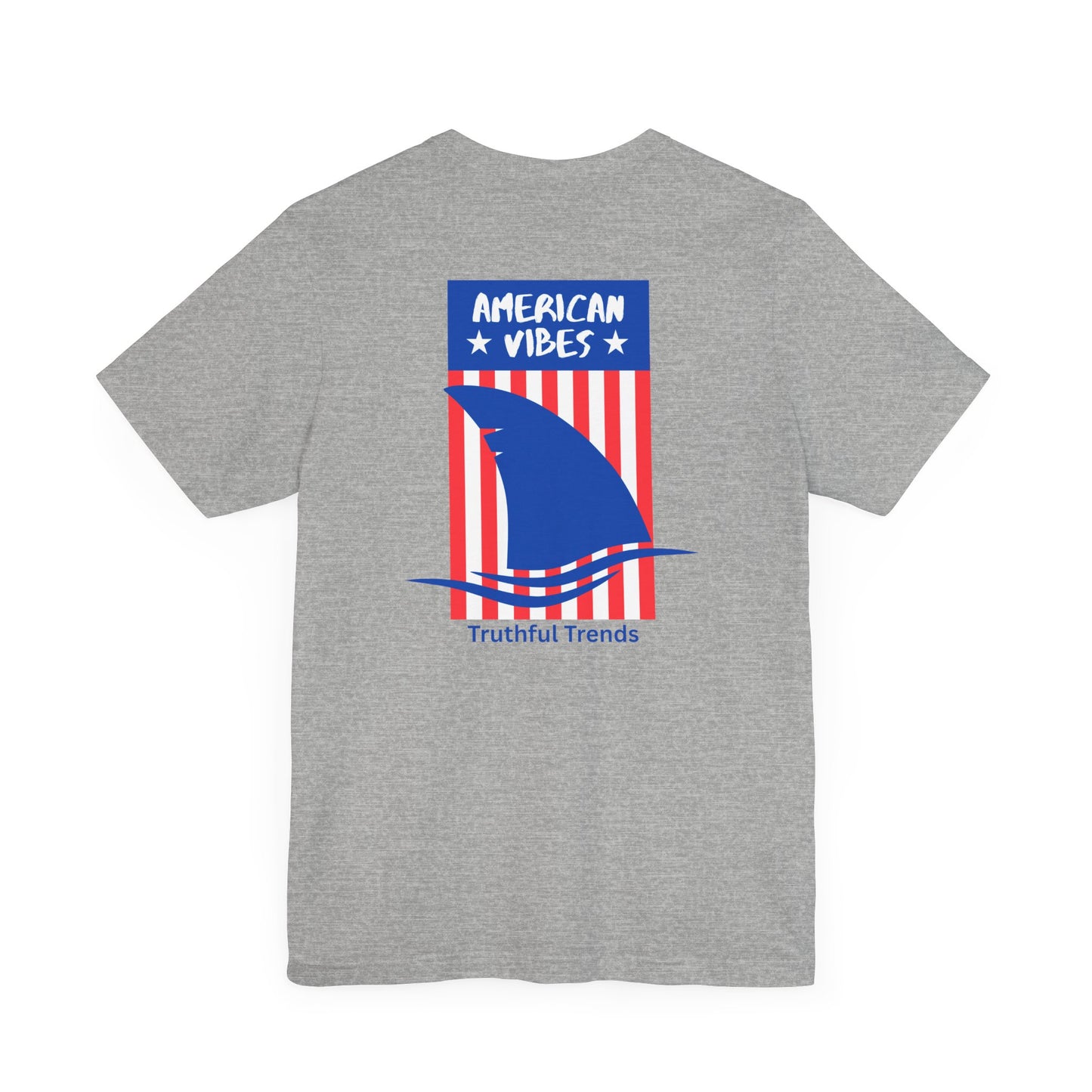 Shark American Vibes Unisex Tee, Casual Summer Top, Graphic Shirt, Patriotic Apparel, Beachwear,