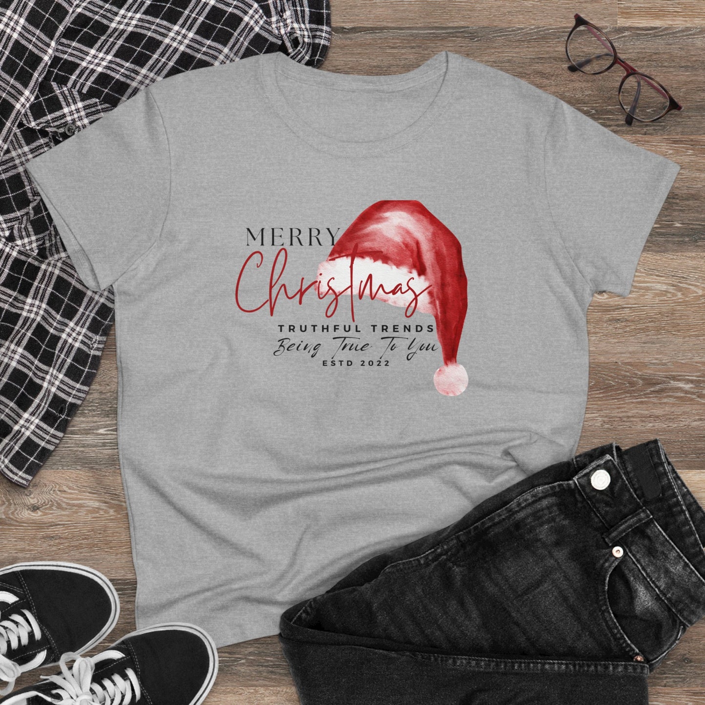 Santa Hat Women's Midweight Cotton Tee