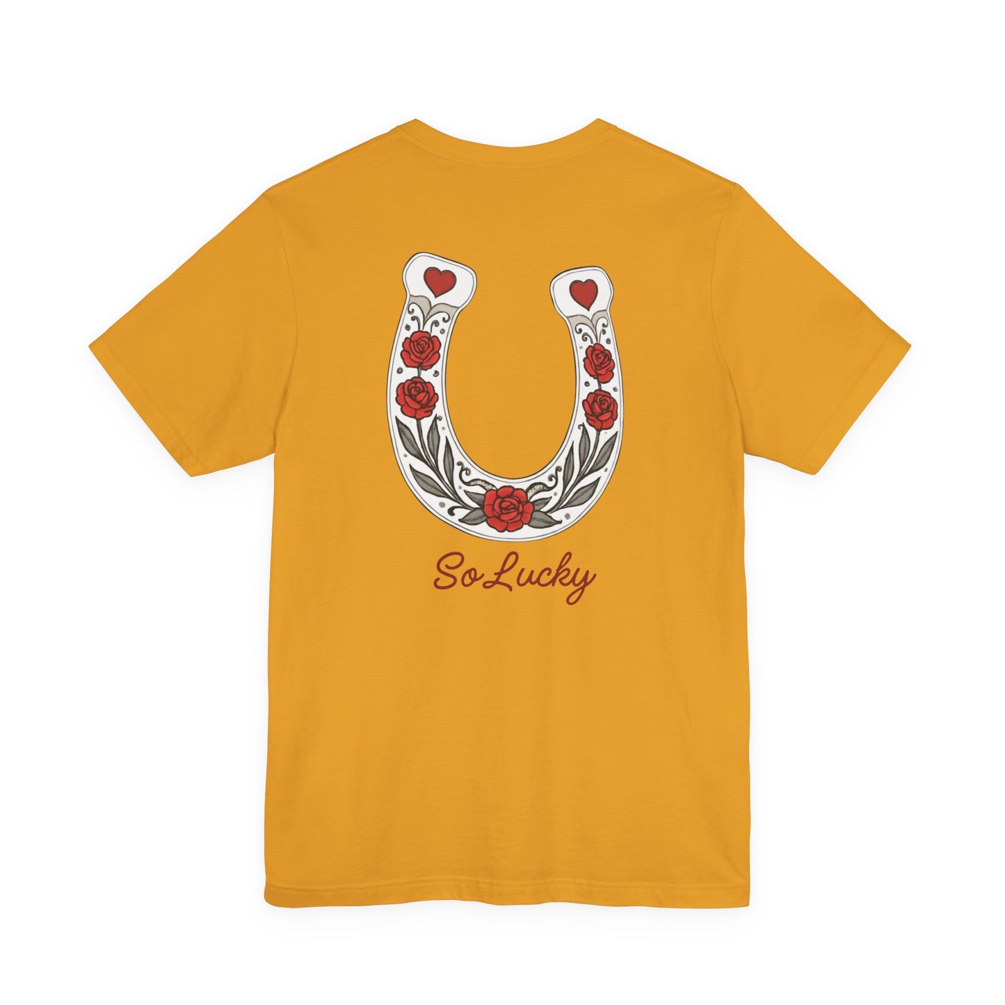 SO Lucky Horseshoe Tee — "So Lucky" Floral Graphic T-Shirt