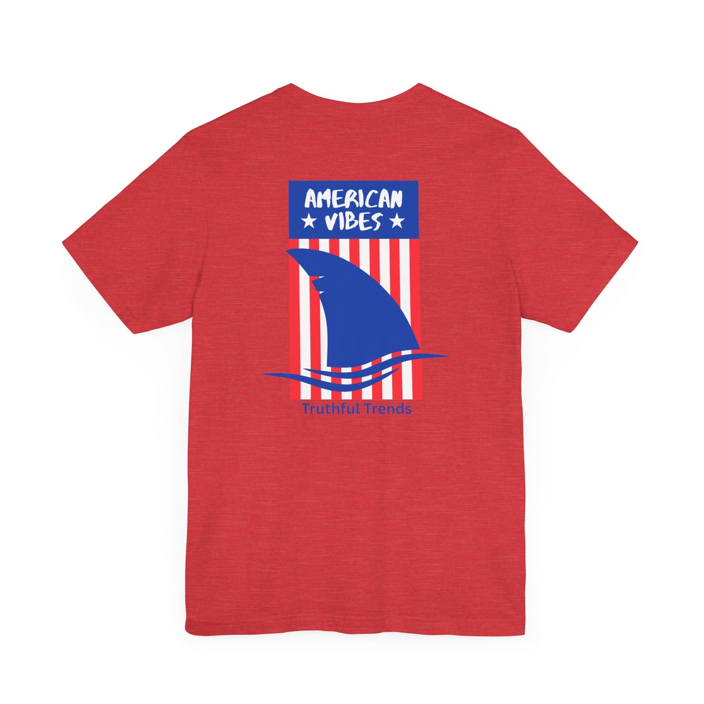 Shark American Vibes Unisex Tee, Casual Summer Top, Graphic Shirt, Patriotic Apparel, Beachwear,