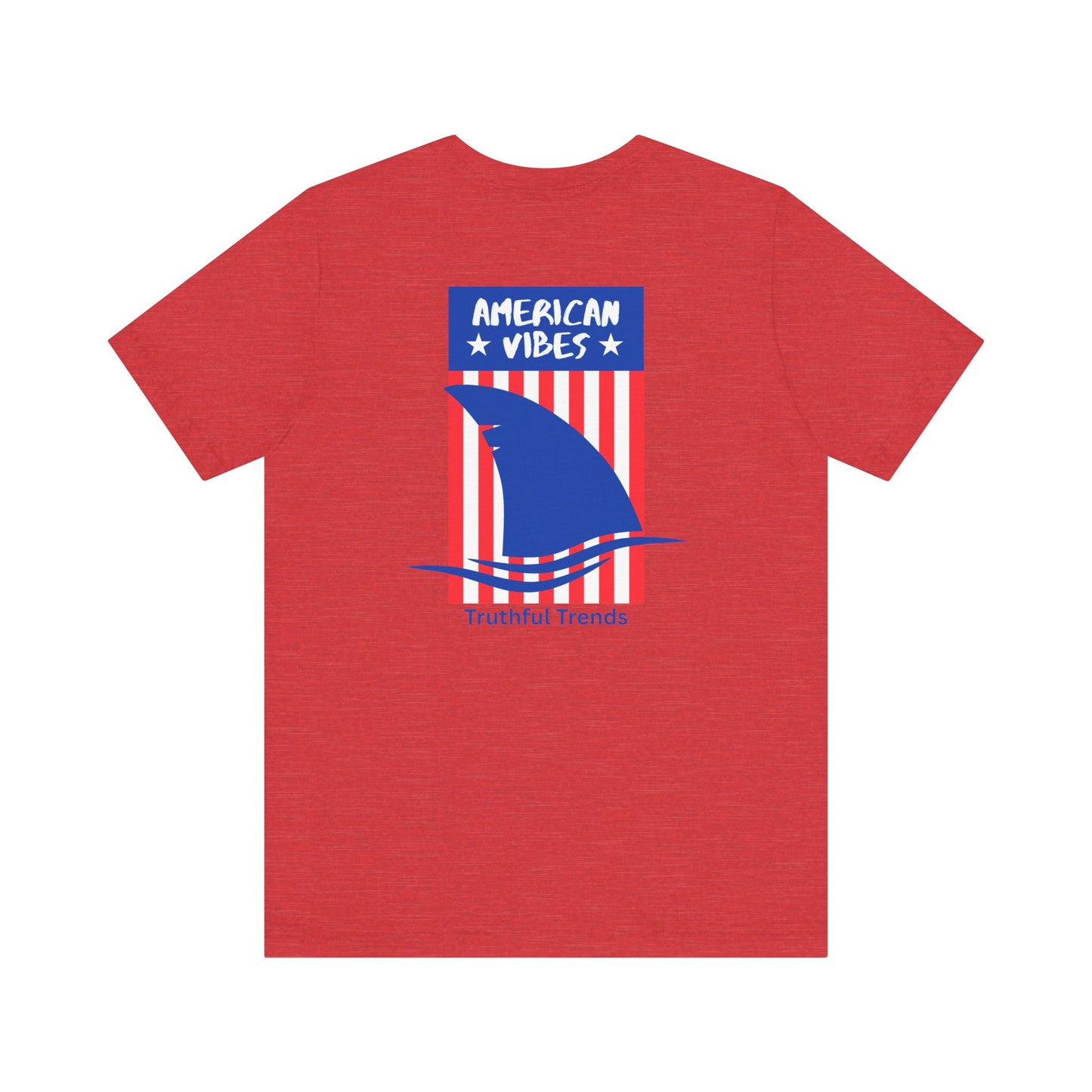 Shark American Vibes Unisex Tee, Casual Summer Top, Graphic Shirt, Patriotic Apparel, Beachwear,