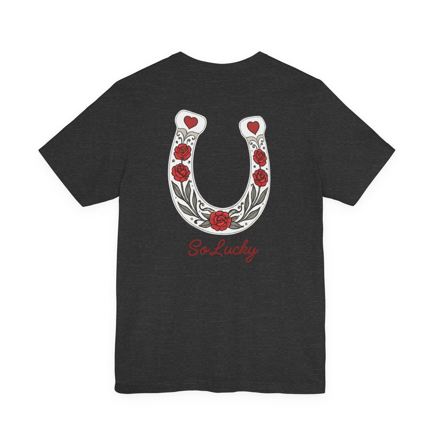 SO Lucky Horseshoe Tee — "So Lucky" Floral Graphic T-Shirt