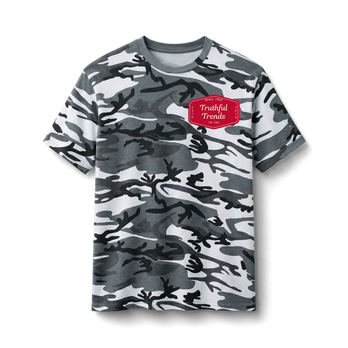 Camo Horseshoe Tee — Lucky Rose Graphic Cotton T‑Shirt