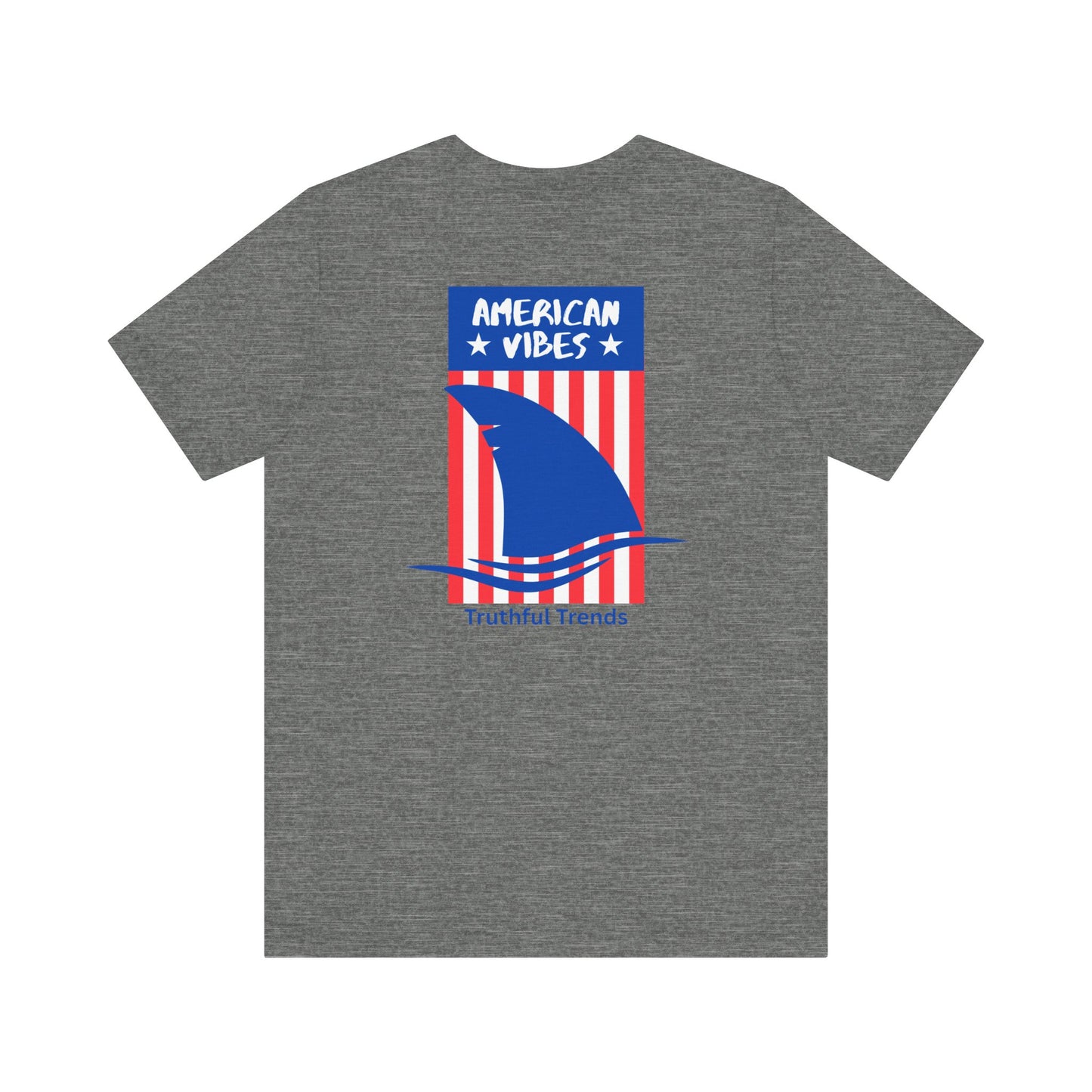 Shark American Vibes Unisex Tee, Casual Summer Top, Graphic Shirt, Patriotic Apparel, Beachwear,