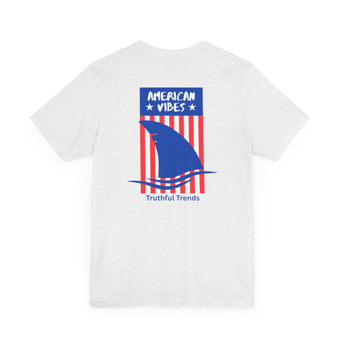 Shark American Vibes Unisex Tee, Casual Summer Top, Graphic Shirt, Patriotic Apparel, Beachwear,