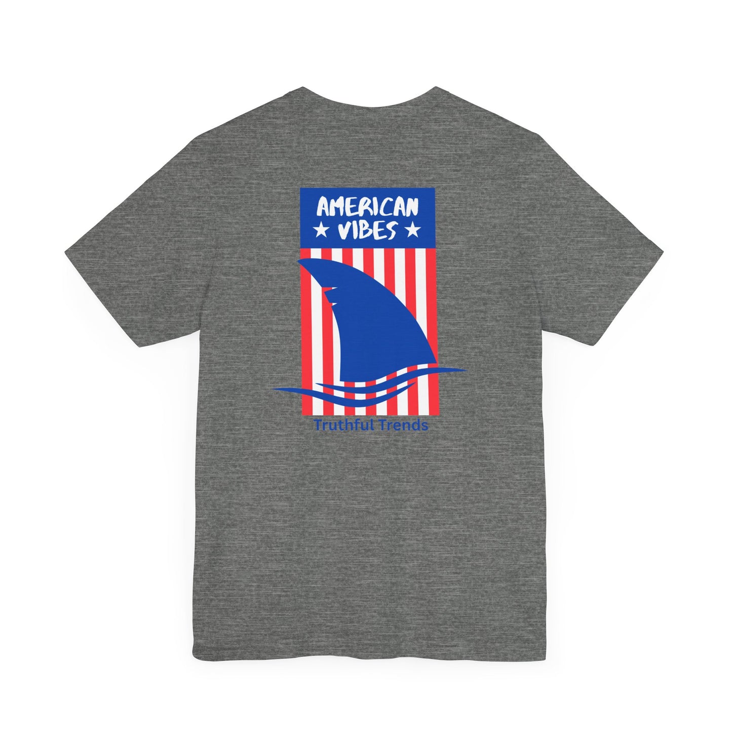 Shark American Vibes Unisex Tee, Casual Summer Top, Graphic Shirt, Patriotic Apparel, Beachwear,
