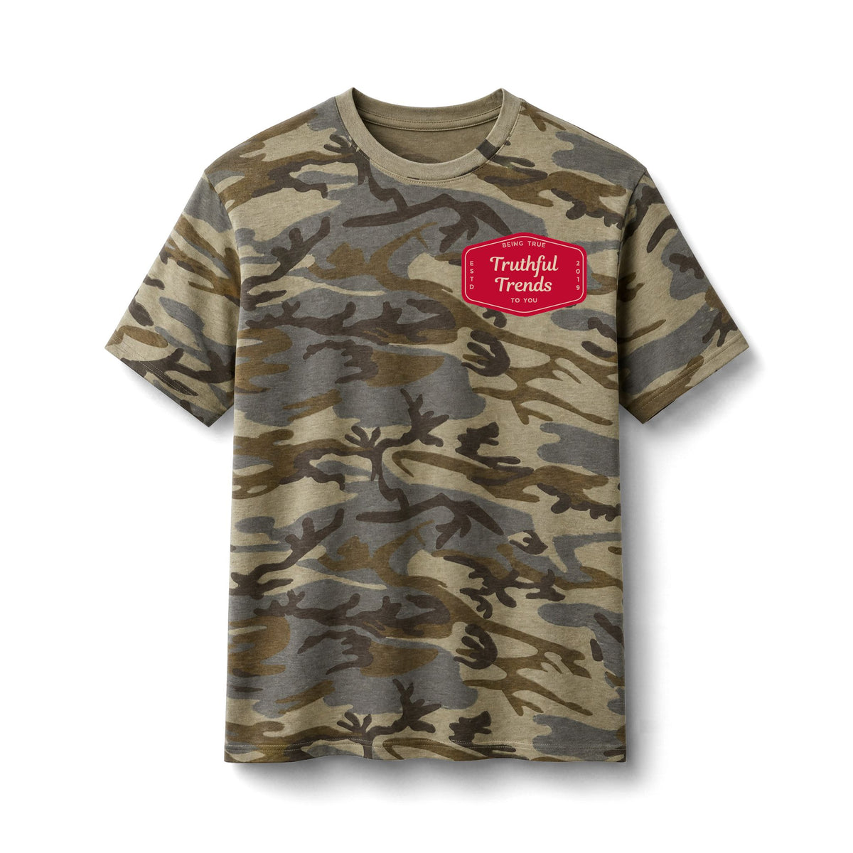 Camo Horseshoe Tee — Lucky Rose Graphic Cotton T‑Shirt