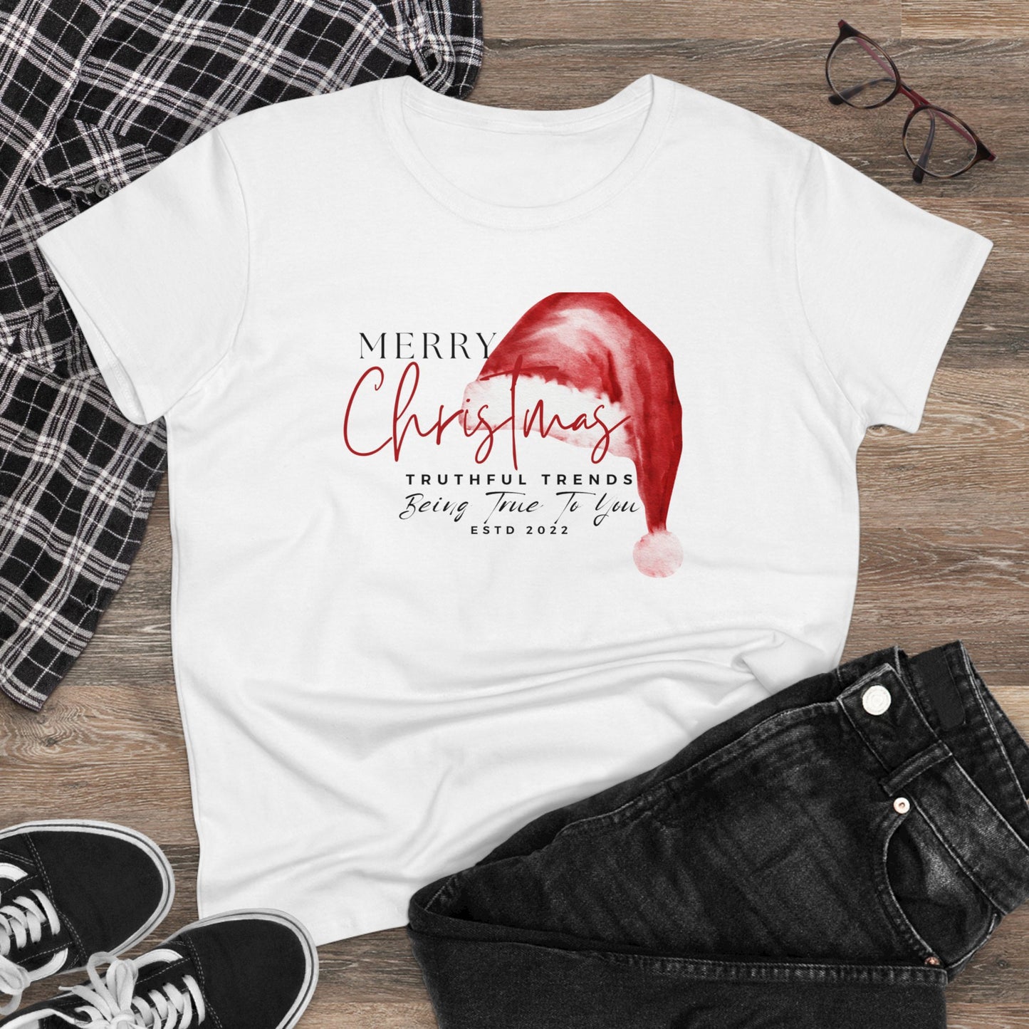 Santa Hat Women's Midweight Cotton Tee