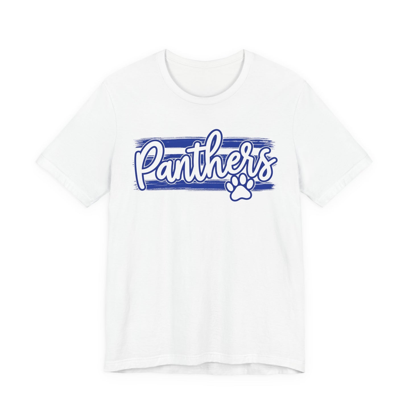 Panthers Paw Script T-Shirt — Vintage Striped School Spirit Tee