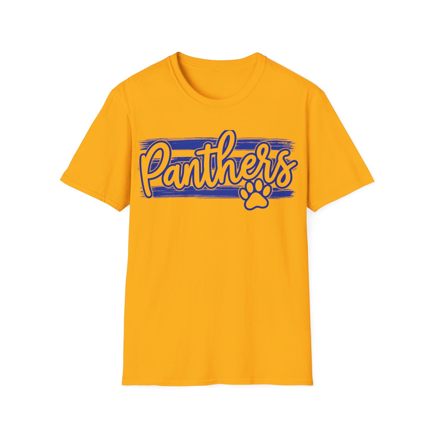 Panthers Paw Script T-Shirt — Vintage Striped School Spirit Tee