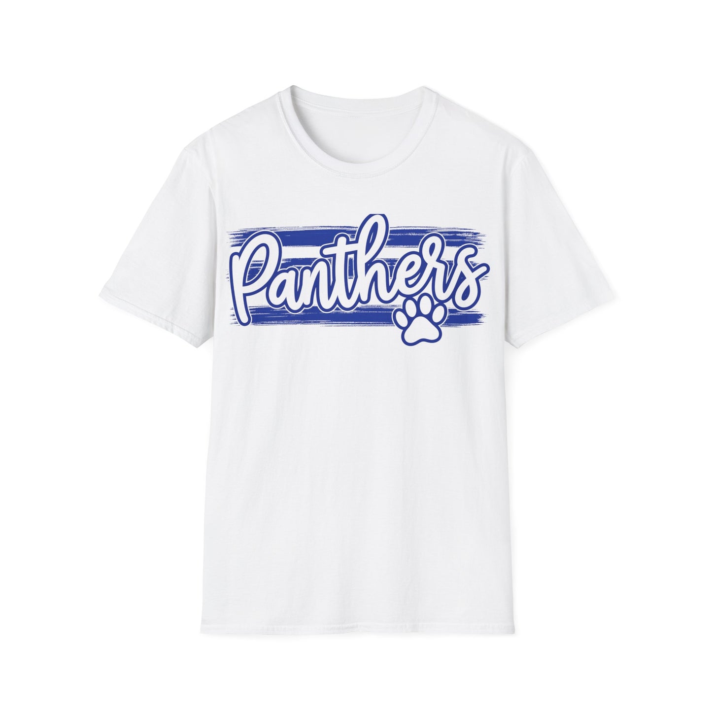 Panthers Paw Script T-Shirt — Vintage Striped School Spirit Tee