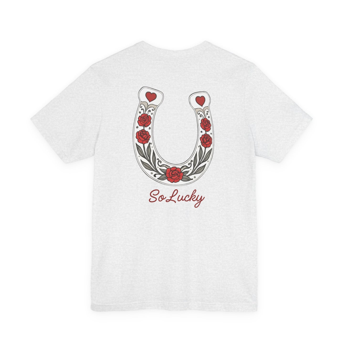 SO Lucky Horseshoe Tee — "So Lucky" Floral Graphic T-Shirt
