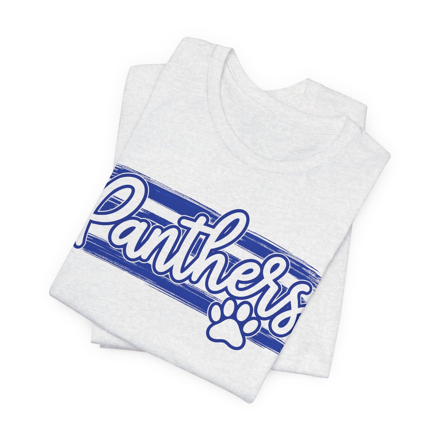 Panthers Paw Script T-Shirt — Vintage Striped School Spirit Tee
