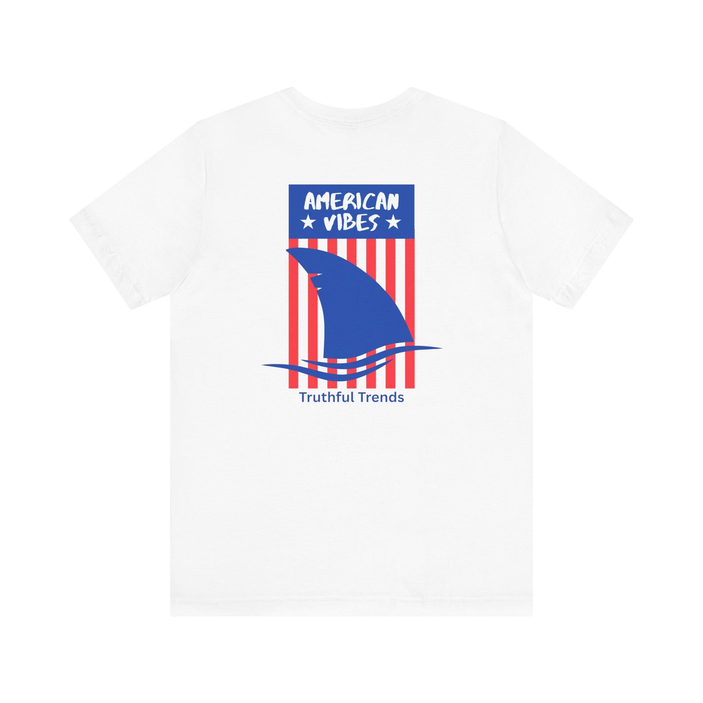 Shark American Vibes Unisex Tee, Casual Summer Top, Graphic Shirt, Patriotic Apparel, Beachwear,
