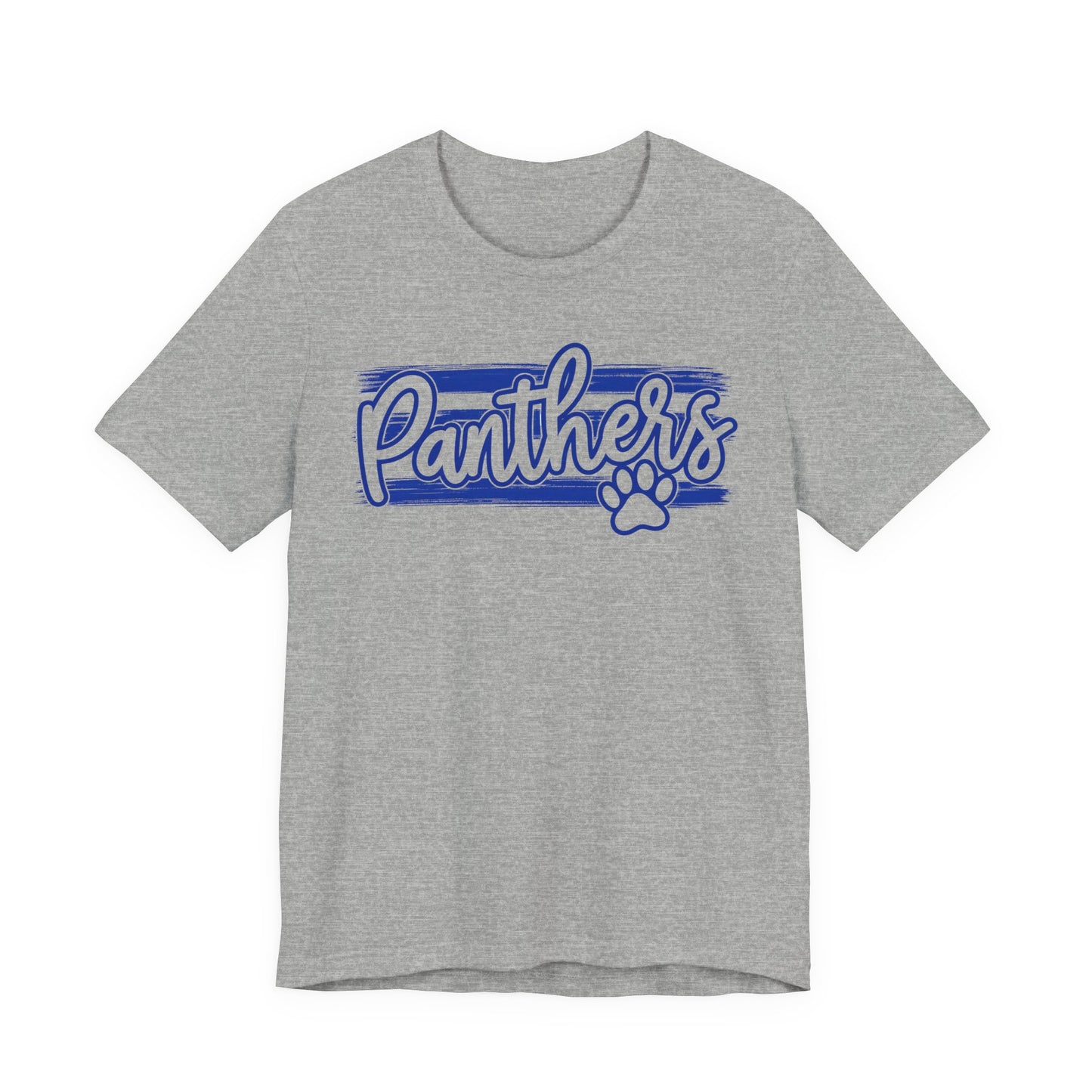 Panthers Paw Script T-Shirt — Vintage Striped School Spirit Tee