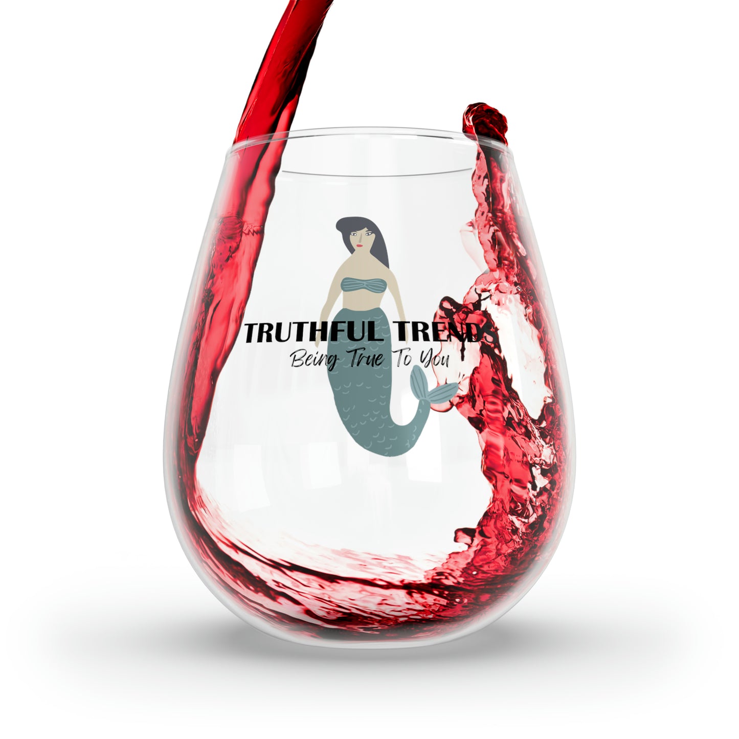 Mermaid Stemless Wine Glass, 11.75oz