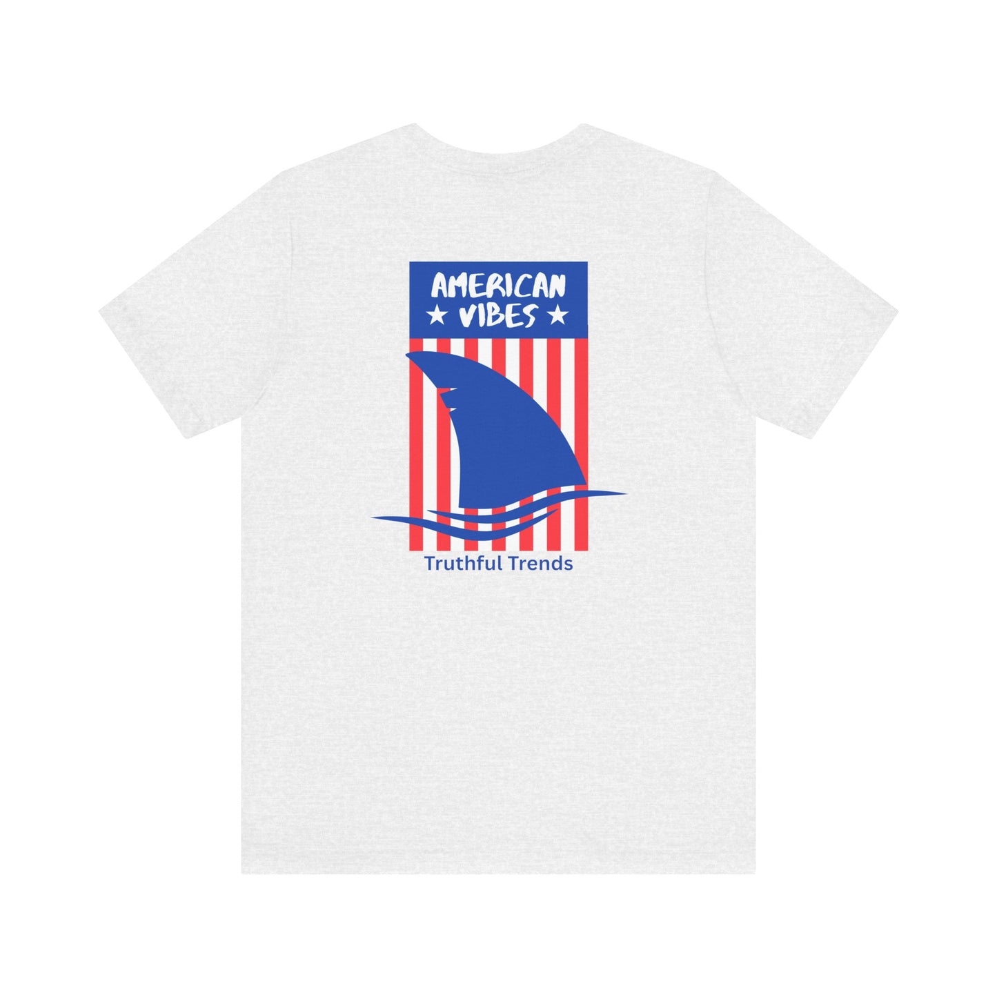 Shark American Vibes Unisex Tee, Casual Summer Top, Graphic Shirt, Patriotic Apparel, Beachwear,